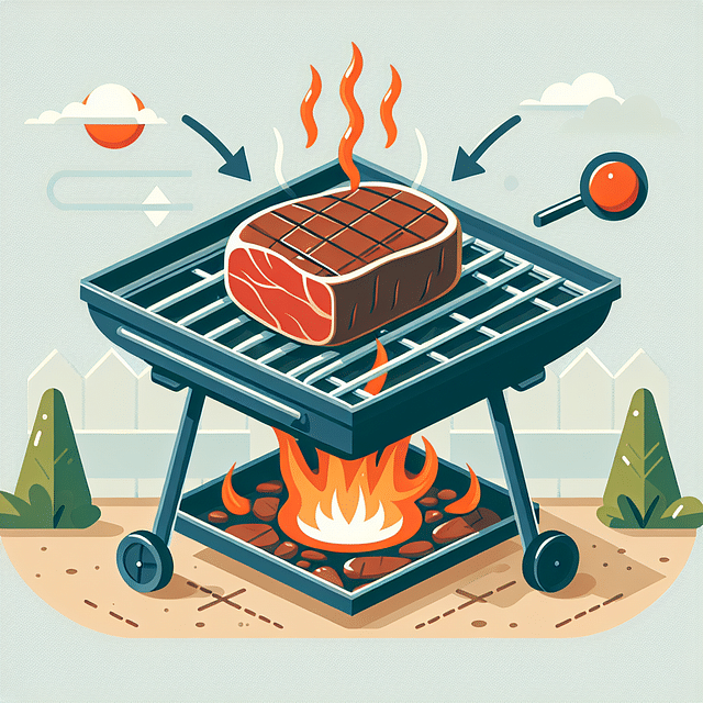 searing chuck roast on a hot grill