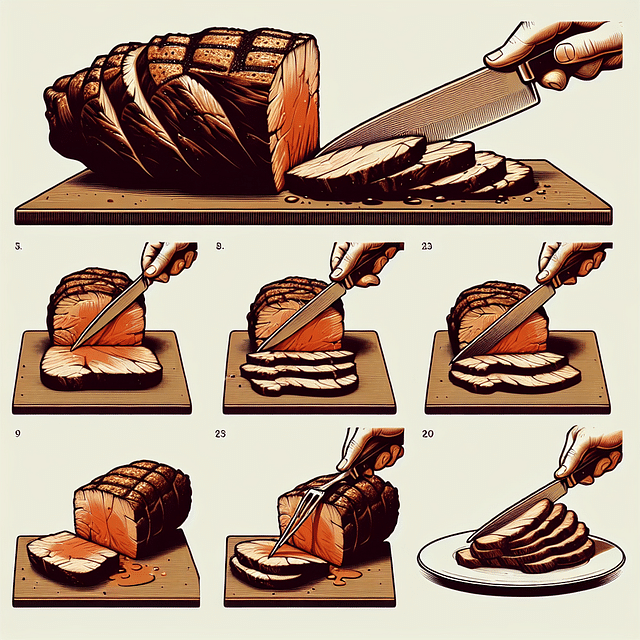 slicing a perfectly grilled chuck roast