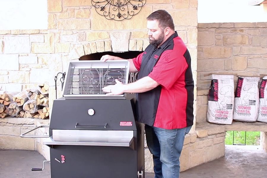 measuring charcoal for grilling