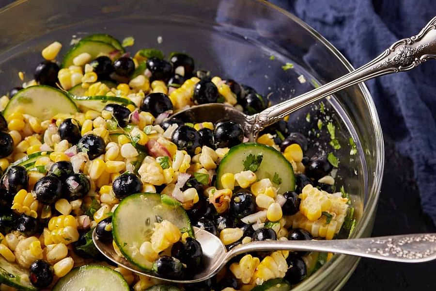 grilled blueberries in foil