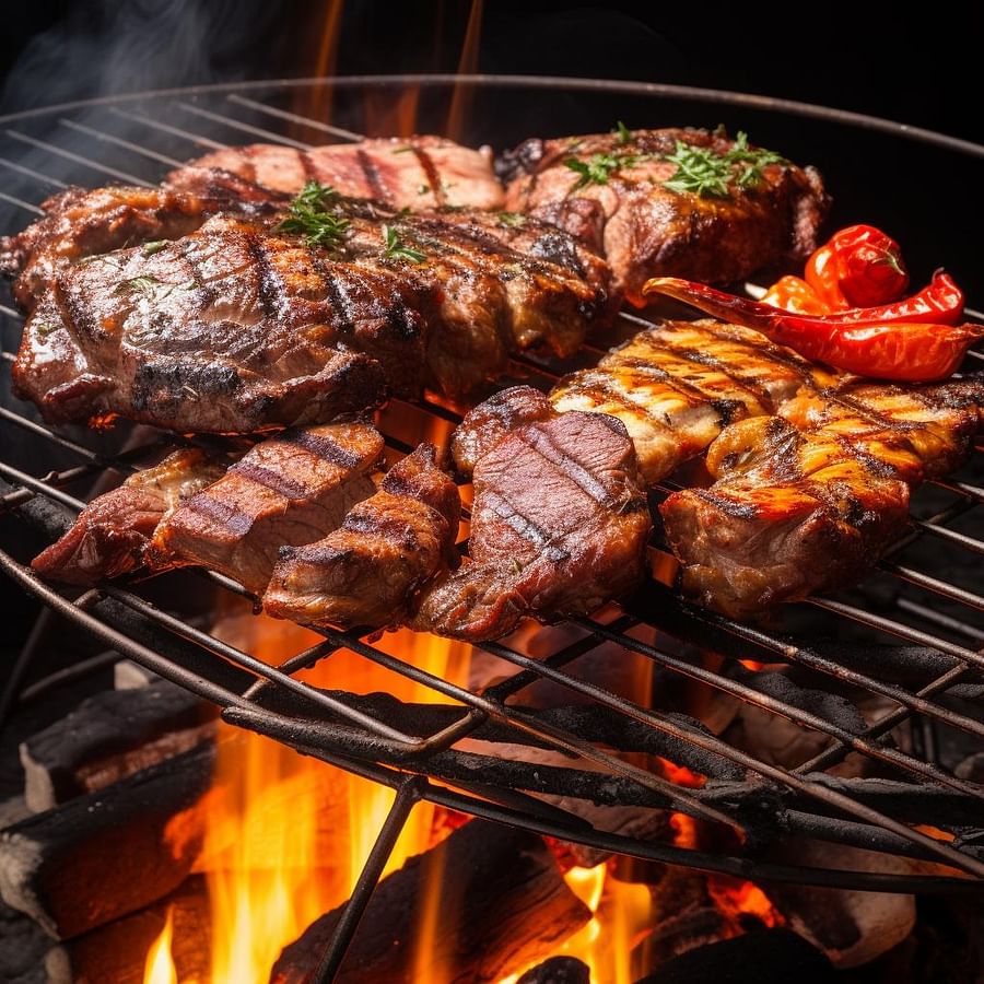 A kosher grill with sizzling meats