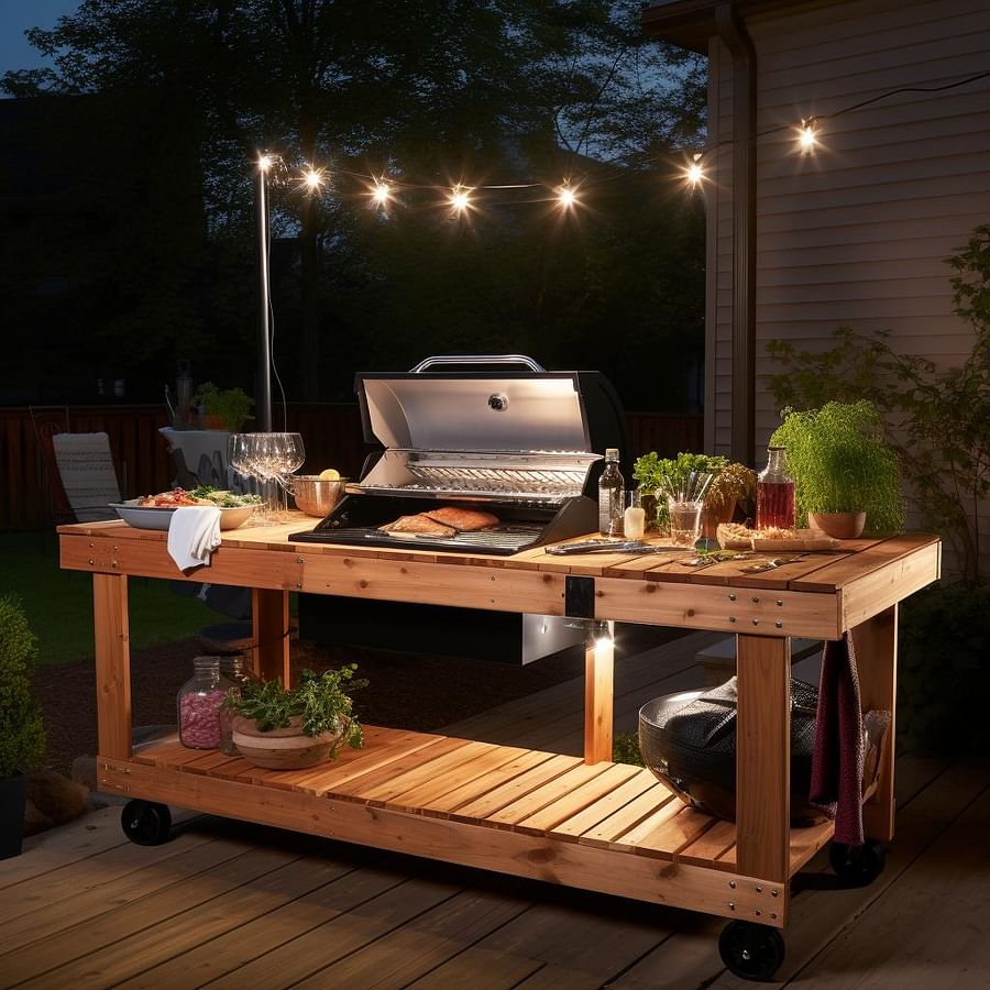 Personalizing your DIY grilling station with seating and lighting