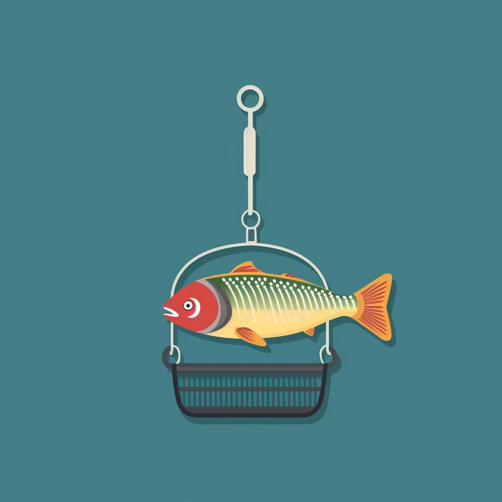 A meat thermometer inserted into a fish in a grilling basket