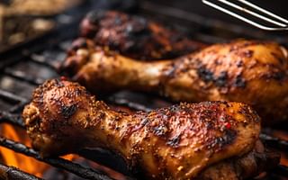 How can you grill chicken drumsticks effectively on a grill or stovetop?
