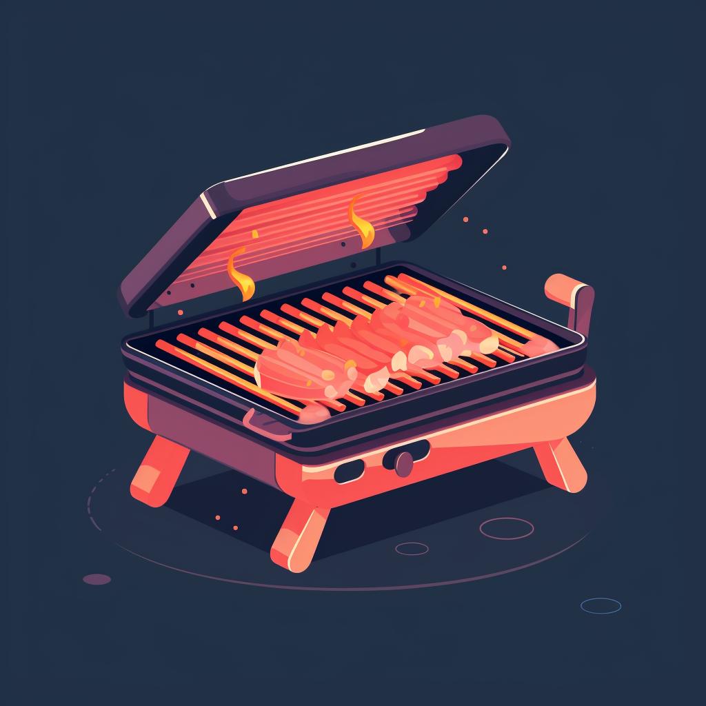 A grill being preheated to medium heat