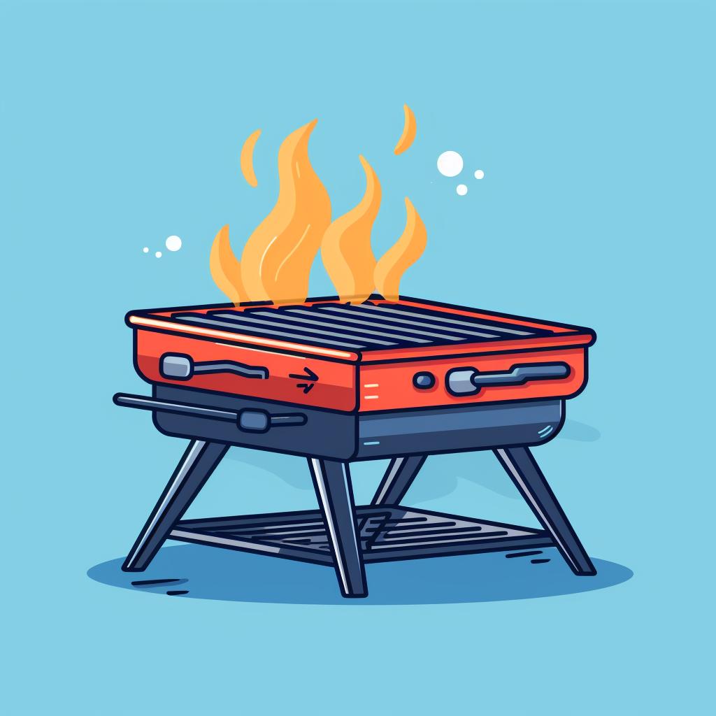 A grill being preheated