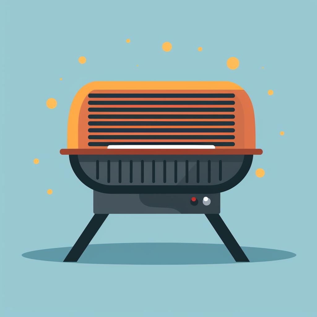 A grill preheating to medium heat